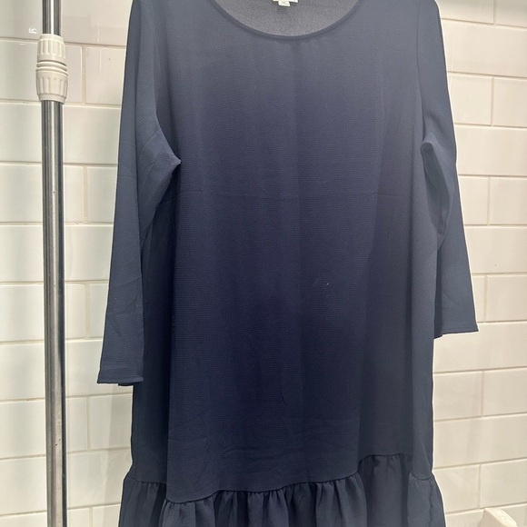 Jacqueline de Yong Navy Ruffle Hem Dress - Size 40 - Picture 3 of 5